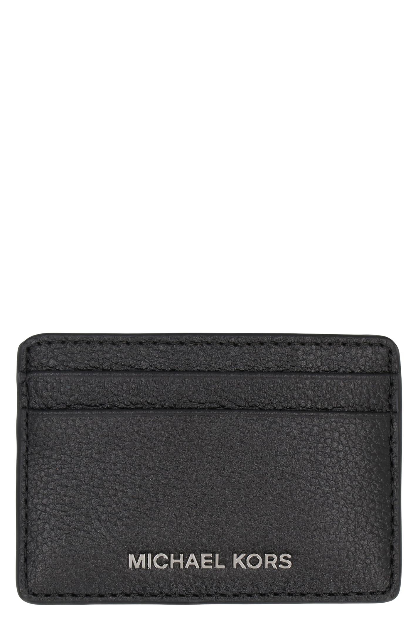 michael michael kors pebbled calfskin card holder