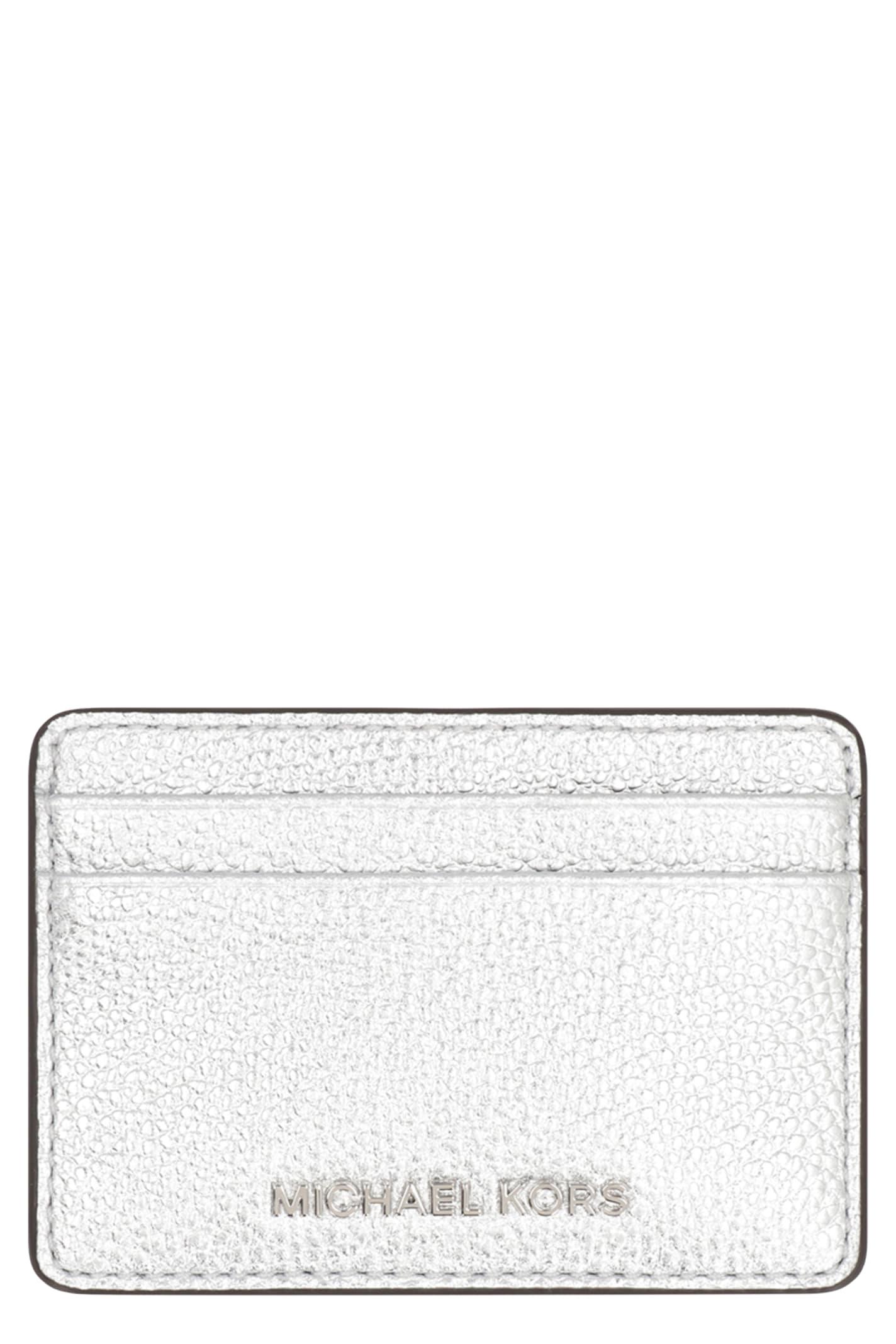 michael michael kors pebbled calfskin card holder