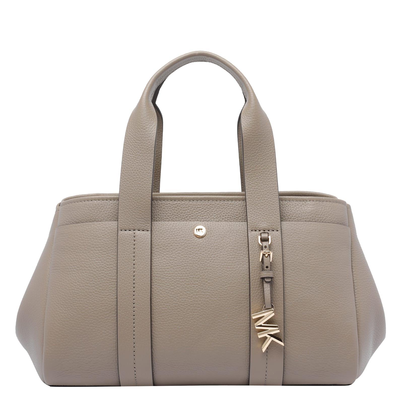 michael michael kors romee dove grey leather bag