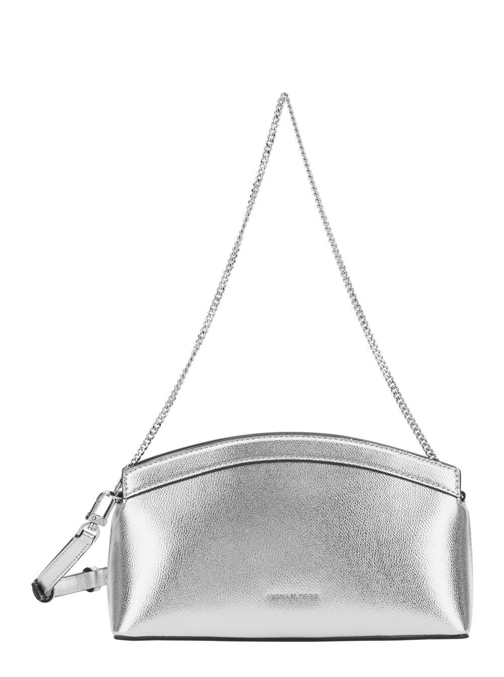 michael michael kors shoulder bag athena with chain closure in metallic leather for women