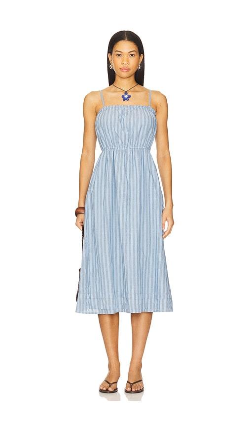 michael stars glenda strappy maxi dress in blue.