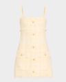 michel button-front sleeveless tweed mini dress