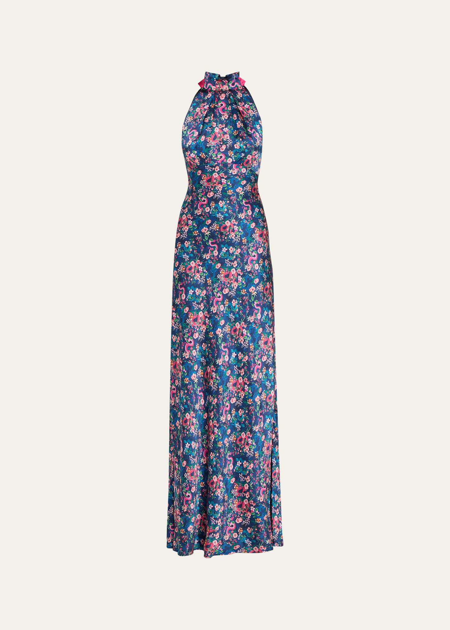 michelle high-neck gown