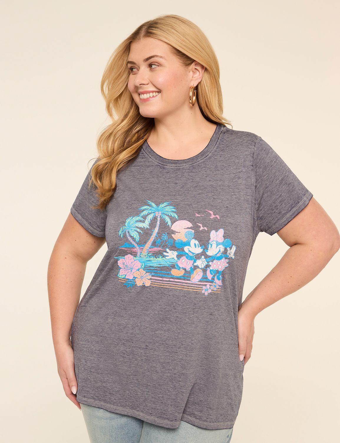 mickey & minnie palm tree graphic tee