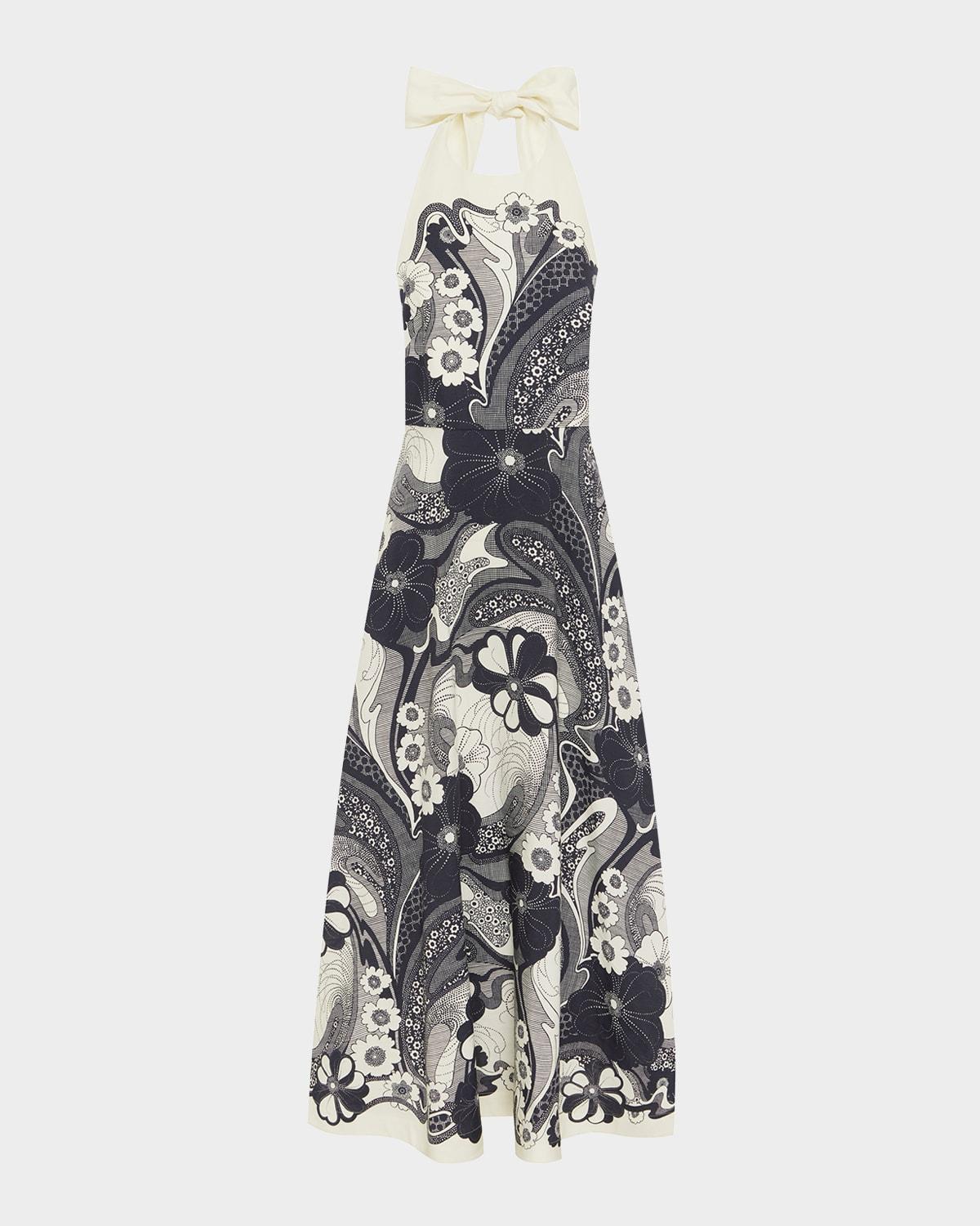 mickey halter midi dress