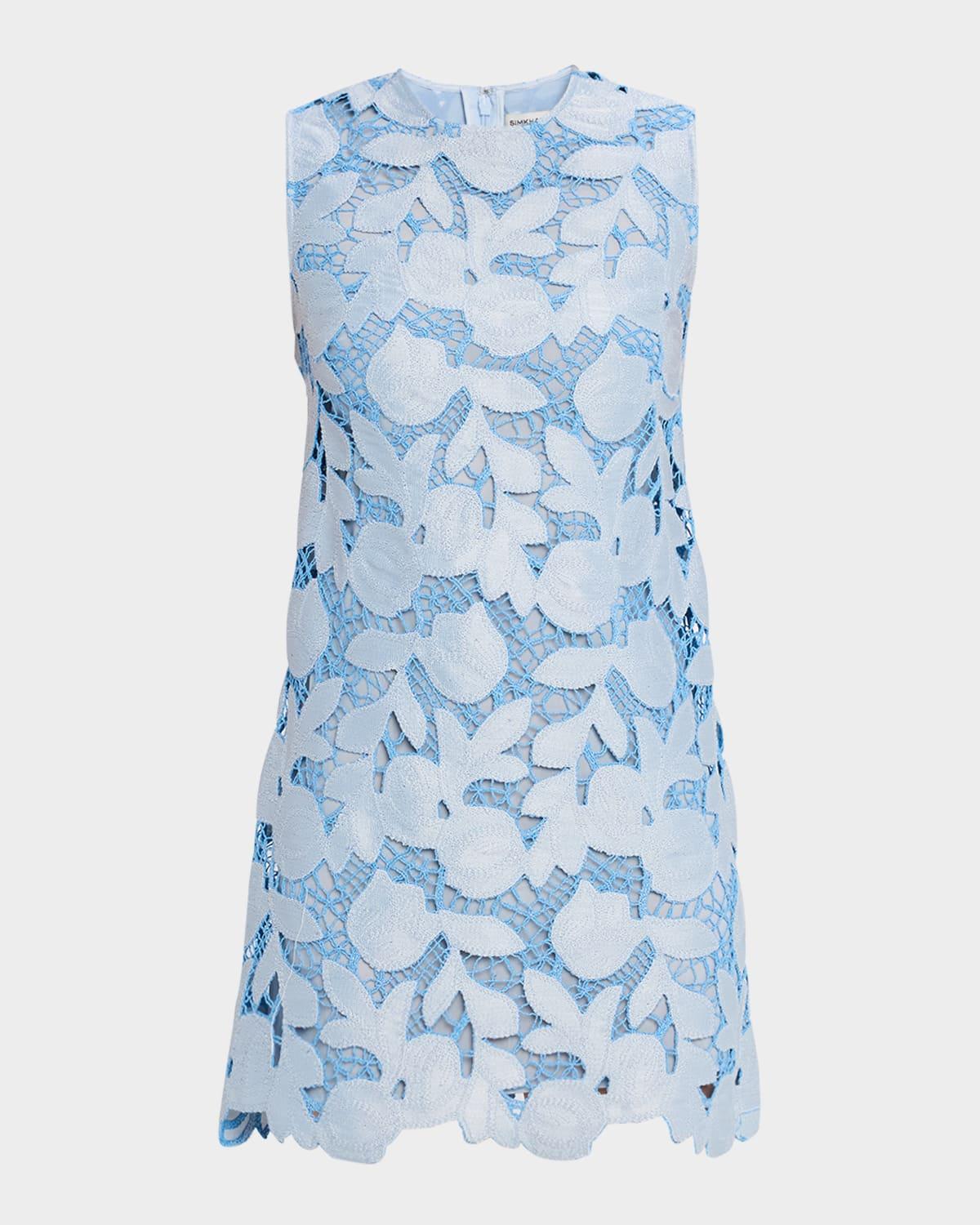 mickie cotton floral lace mini dress