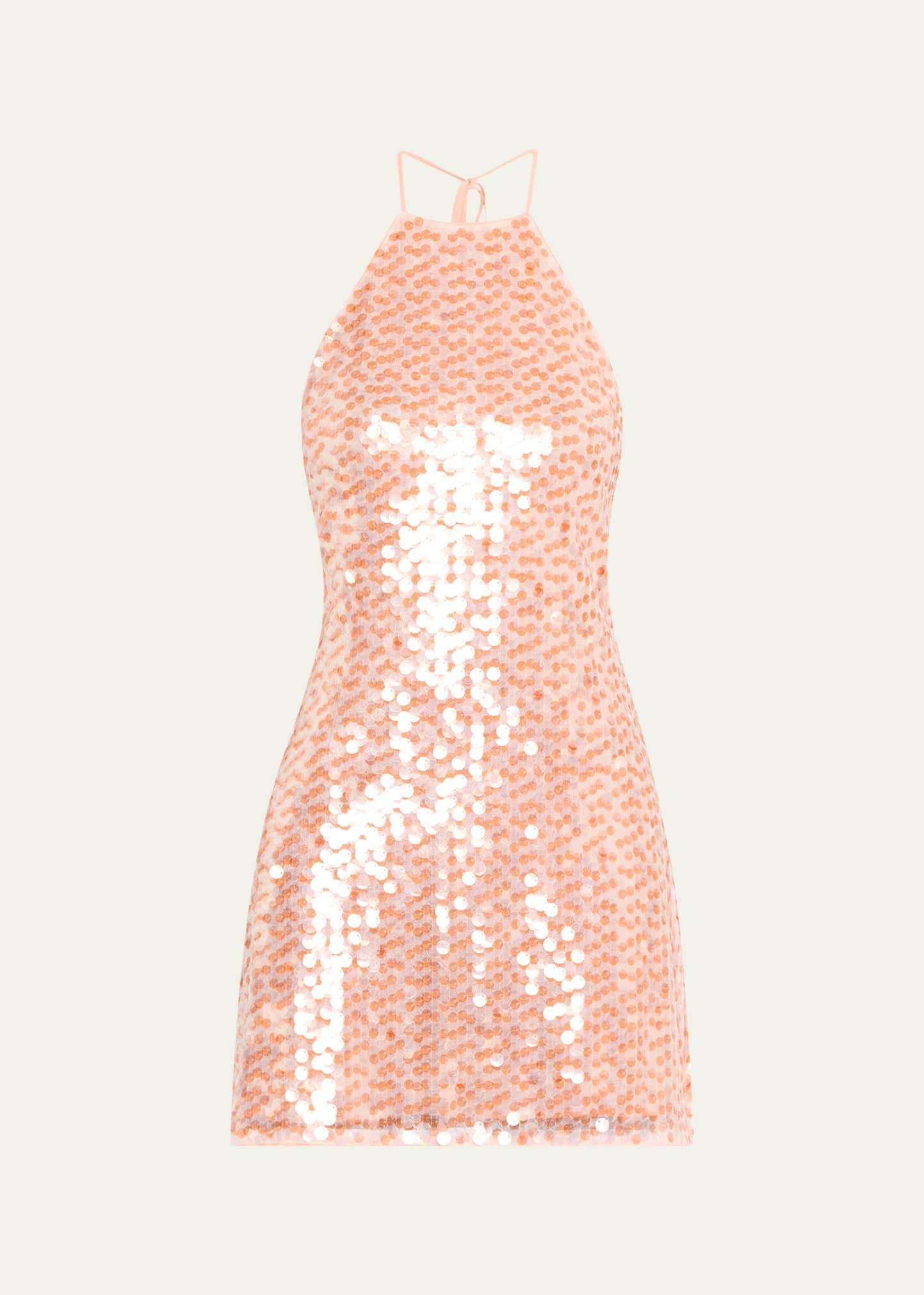 micky sequined halter shift dress