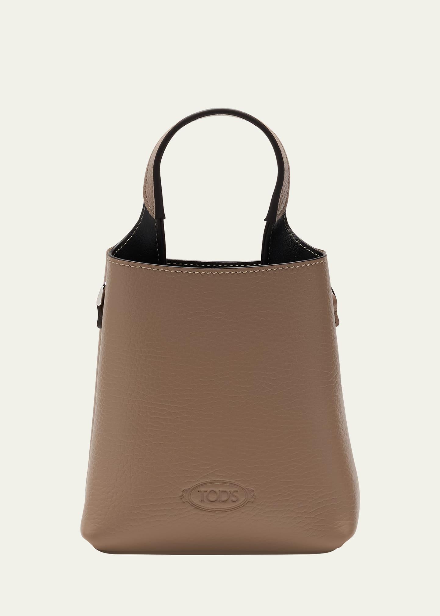 micro calf leather bucket bag