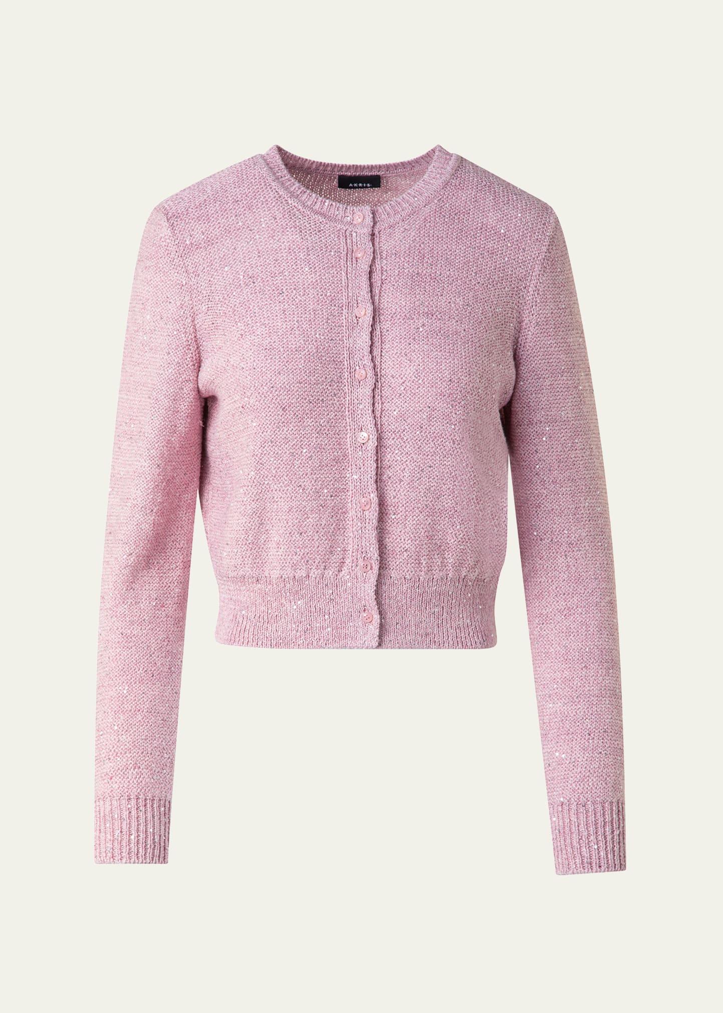 micro sequined knit cardigan