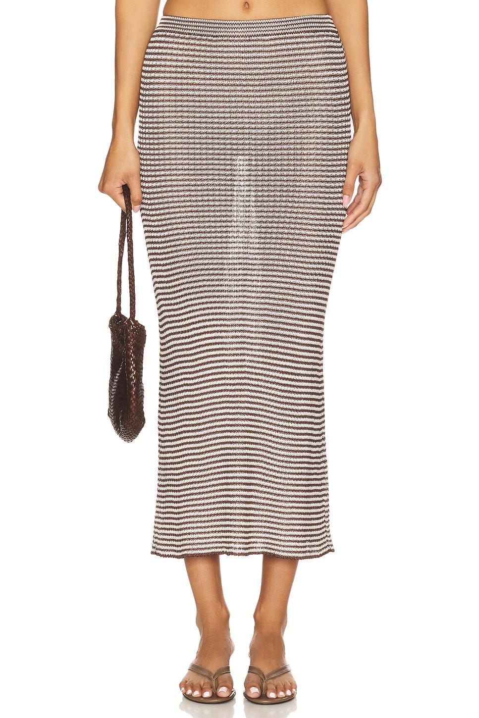 micro stripe rib skirt