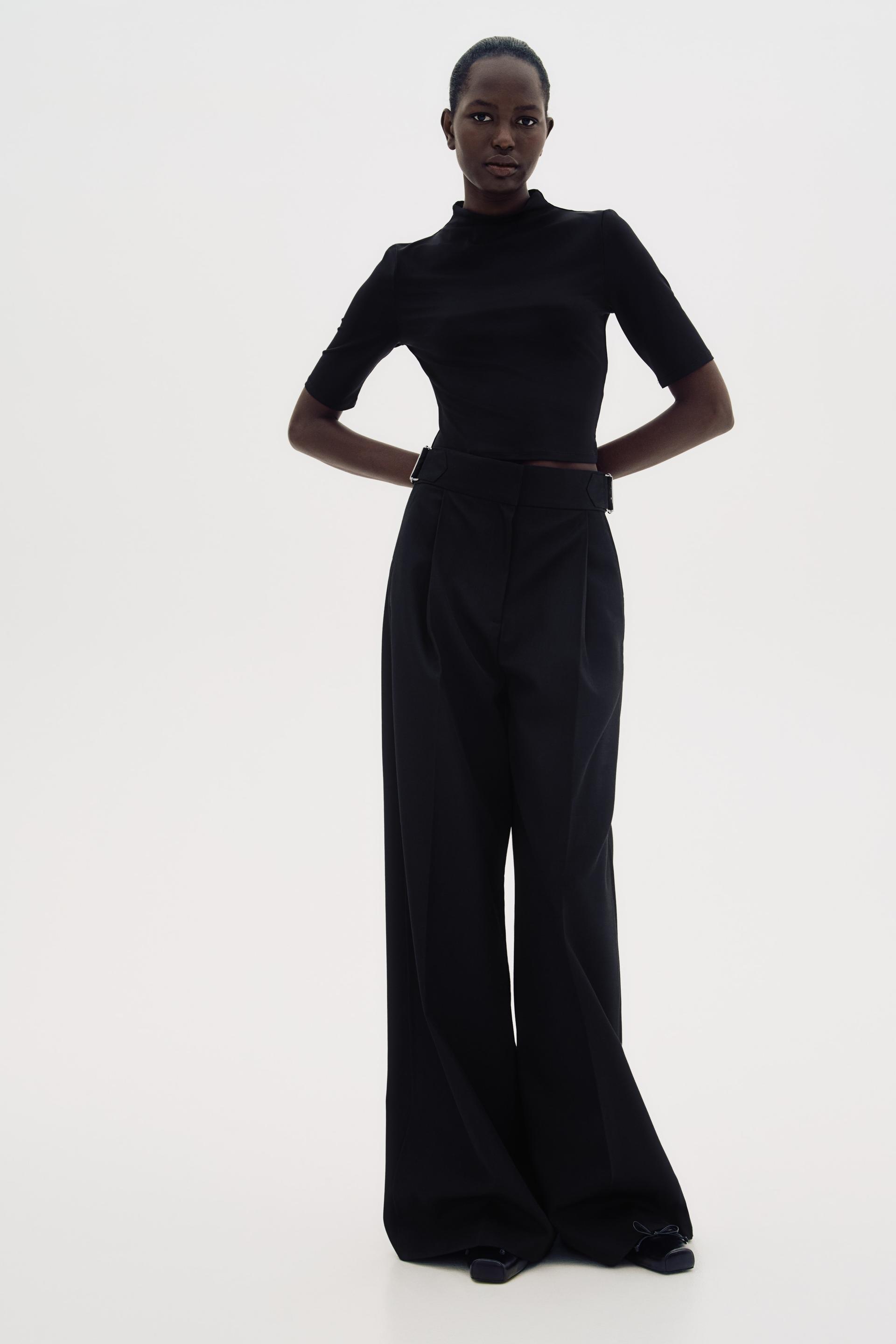 microfiber mock turtleneck top