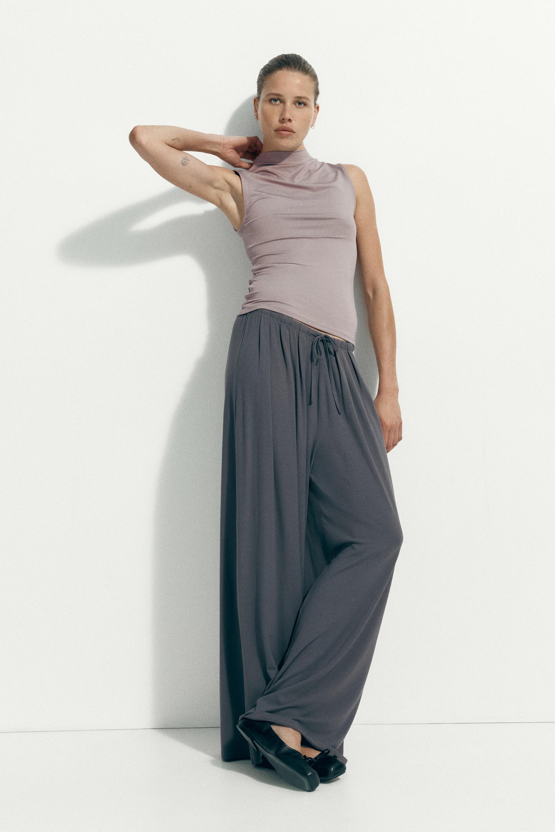 microfiber mock turtleneck top