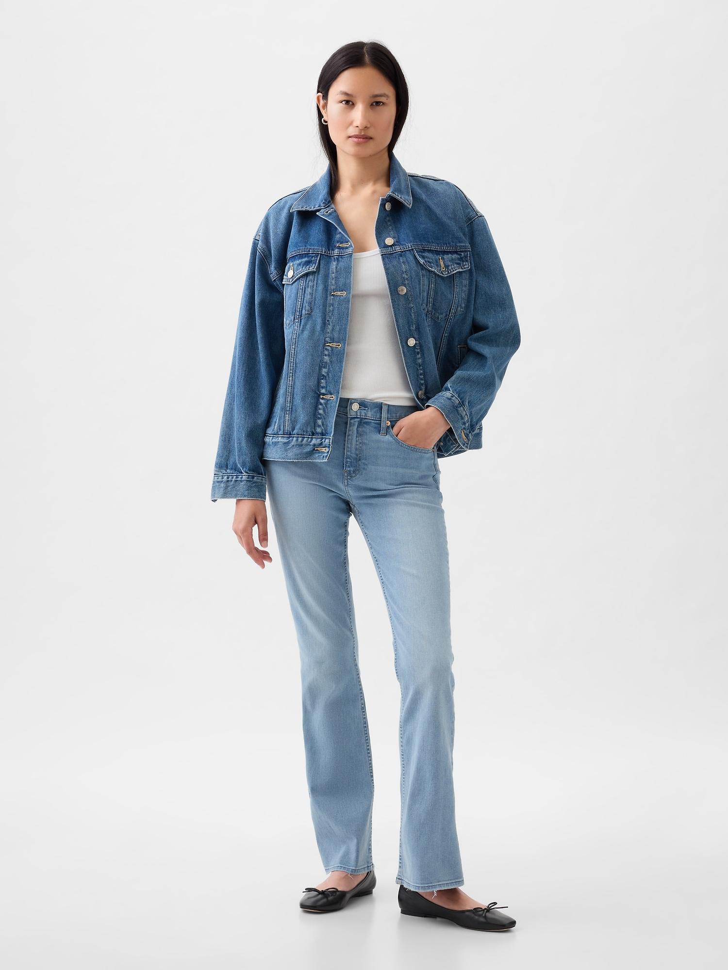 mid rise baby boot jeans