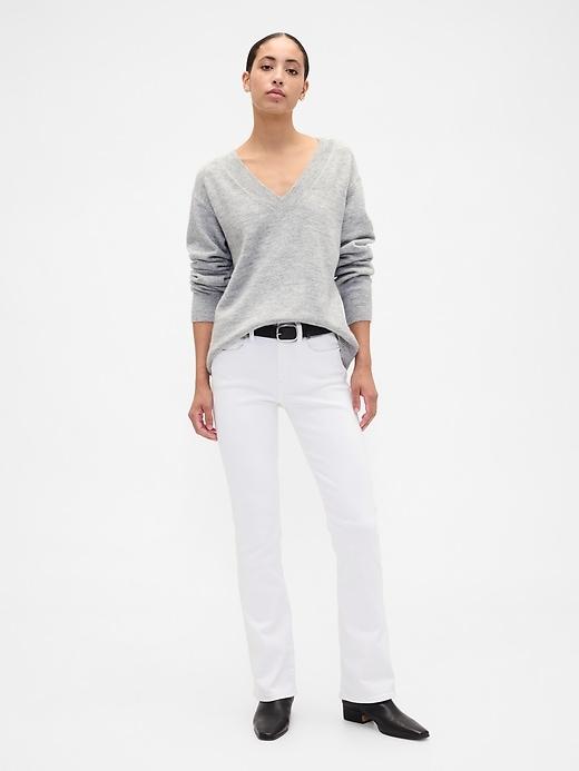 mid rise baby boot jeans