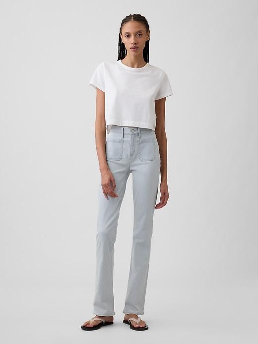 mid rise baby boot jeans