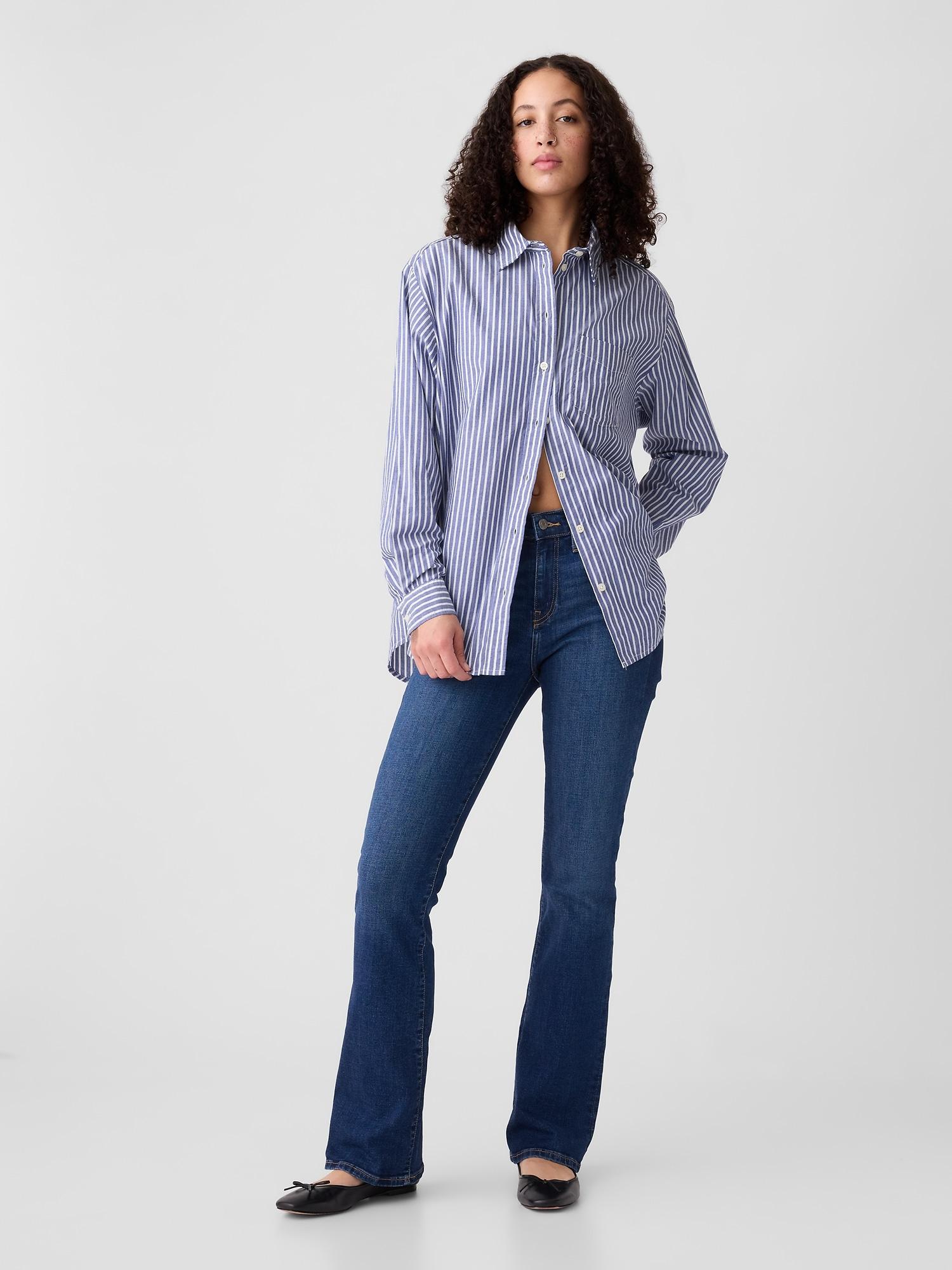 mid rise baby boot jeans