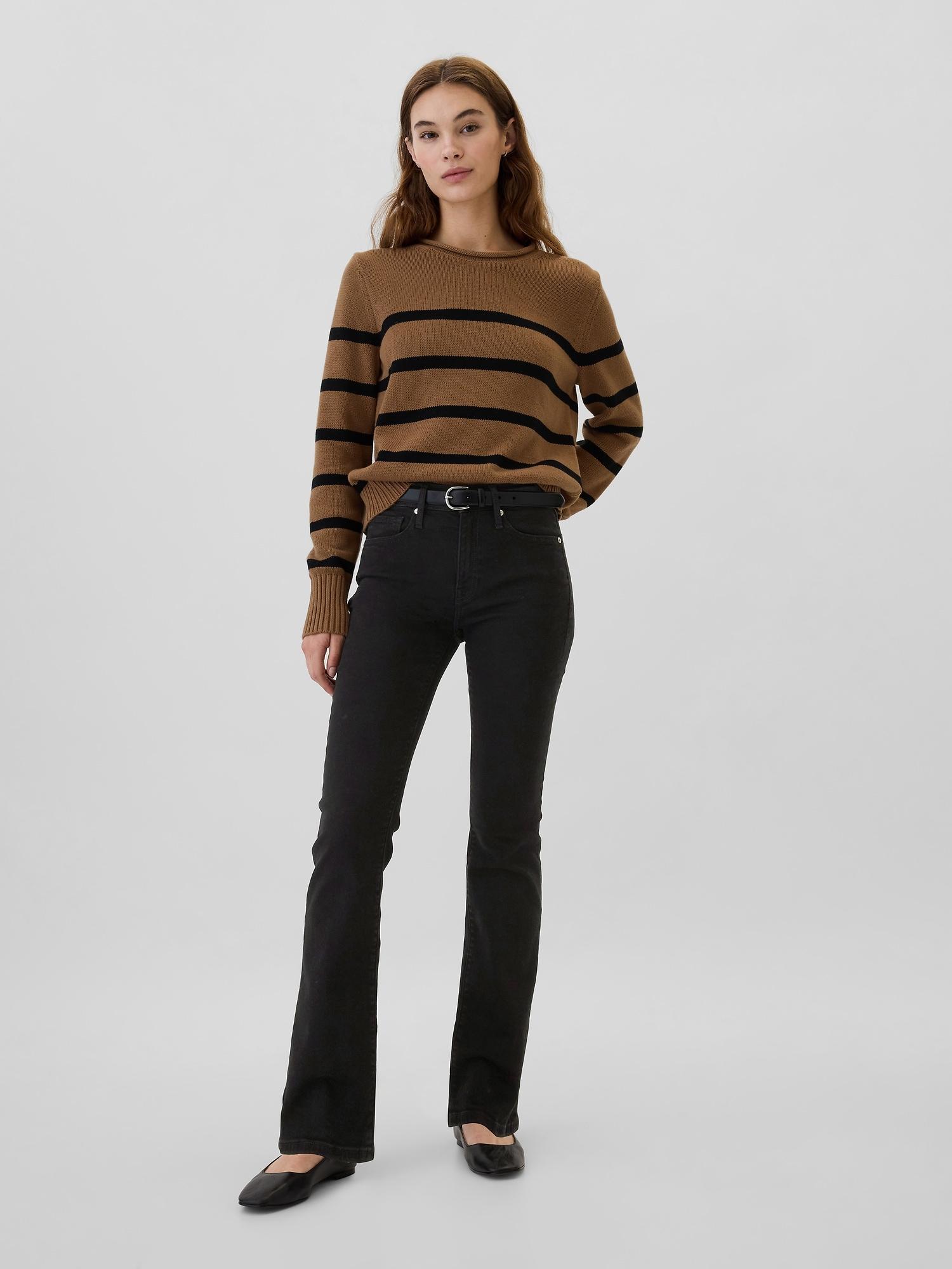 mid rise baby boot jeans