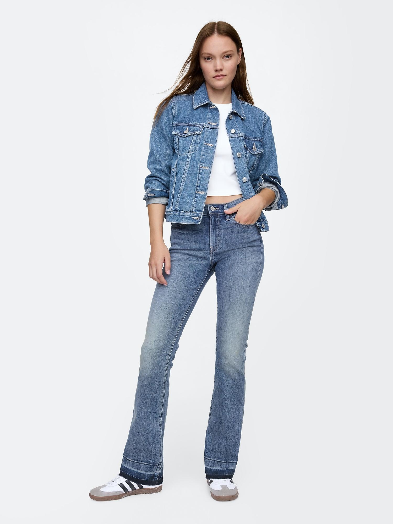 mid rise baby boot jeans