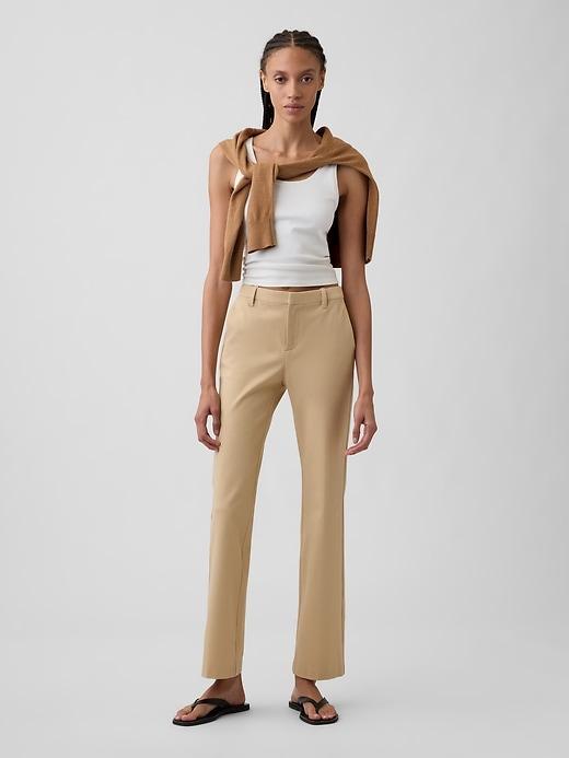 mid rise baby boot pants in bi-stretch