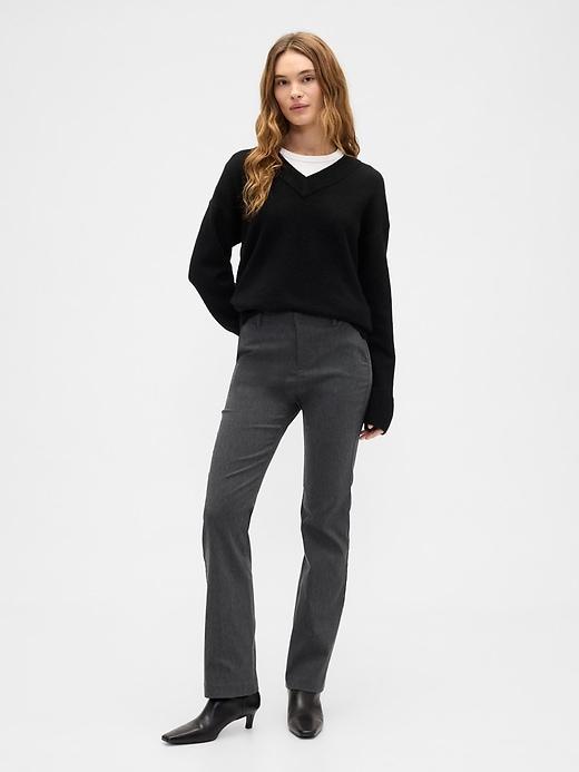 mid rise baby boot pants in bi-stretch