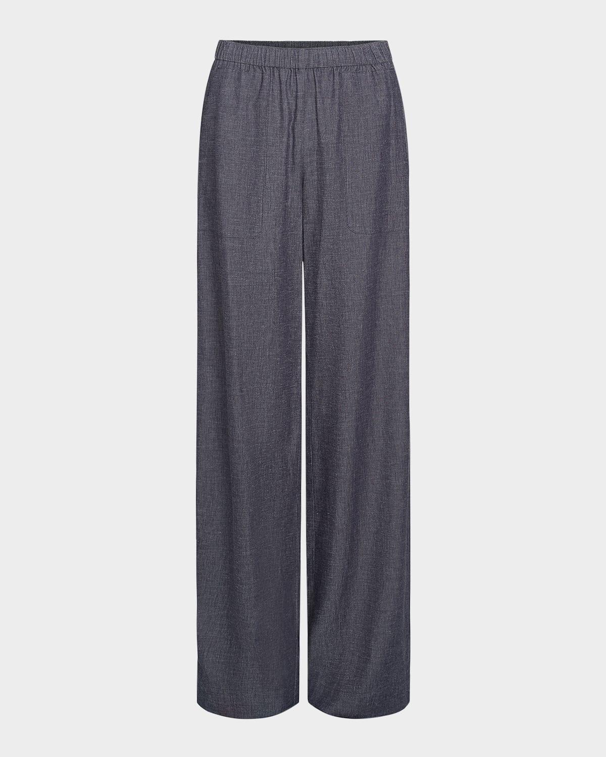 mid-rise casual pull-on pants