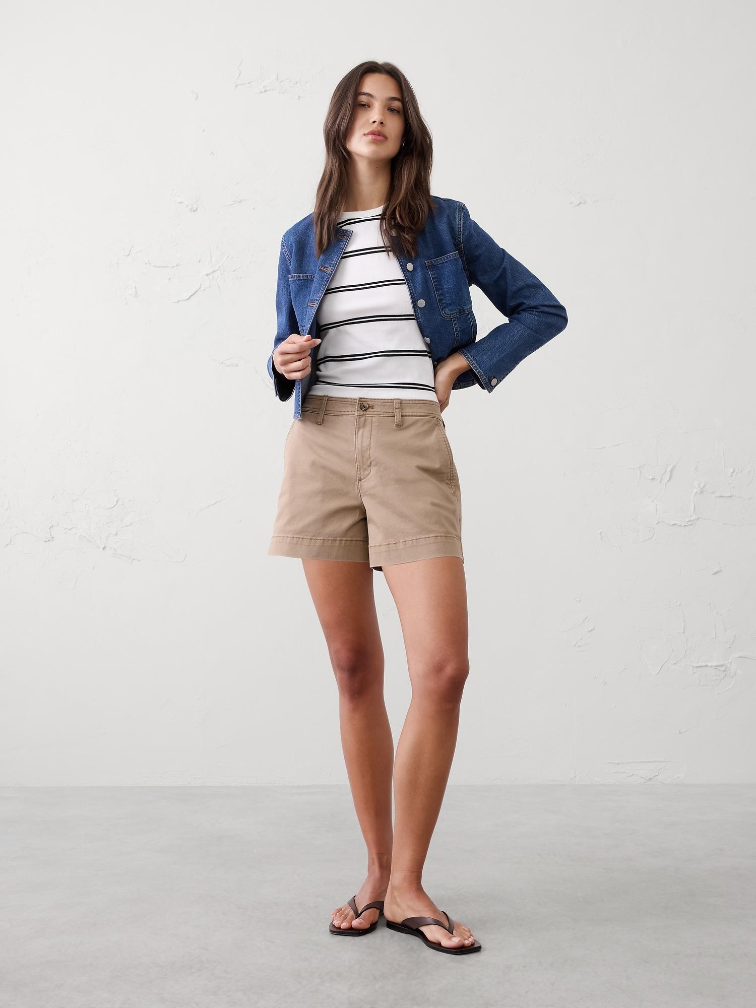 mid-rise chino short