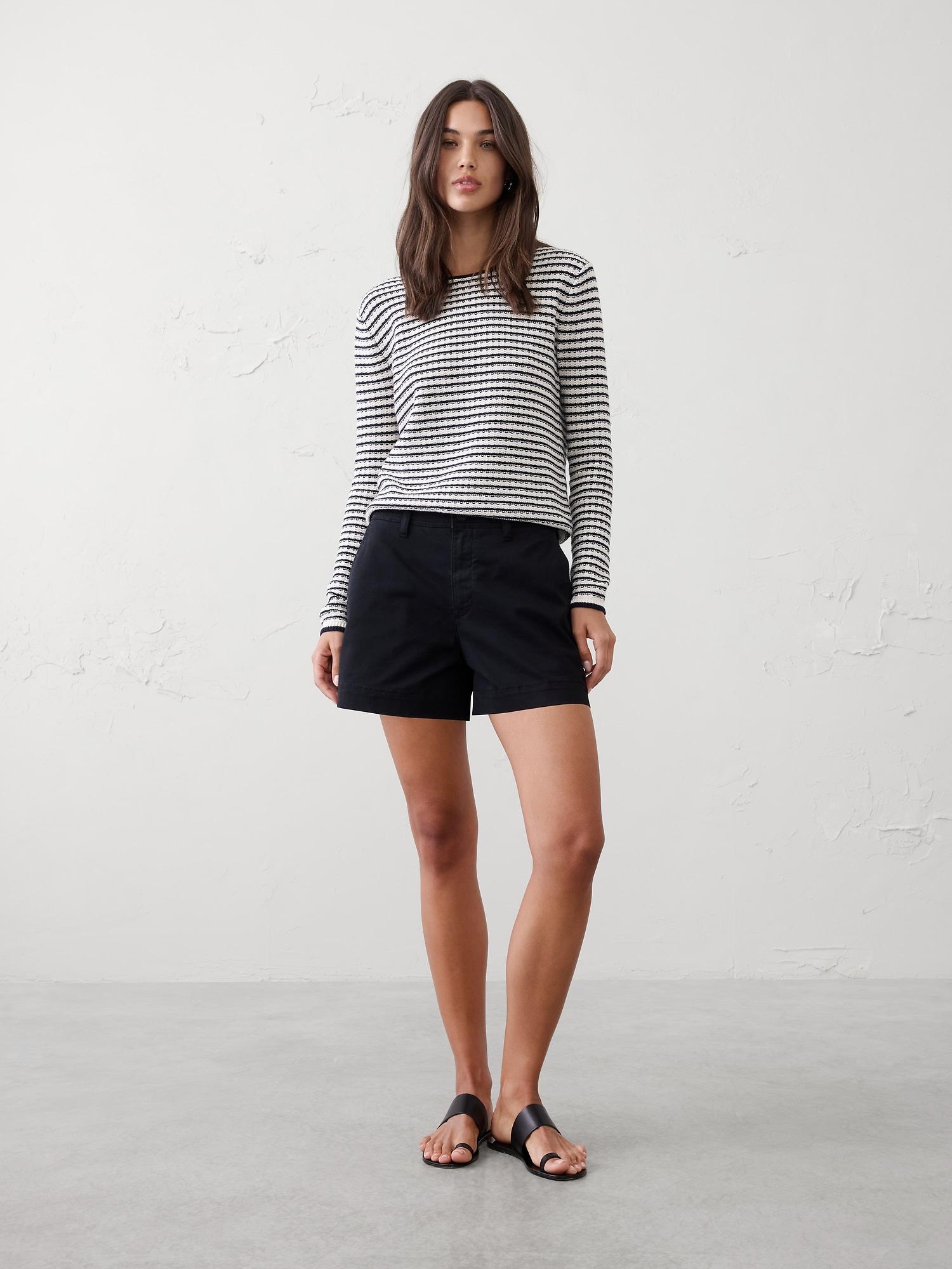 mid-rise chino short