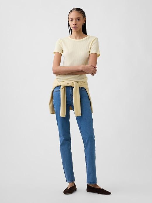 mid rise classic straight jeans