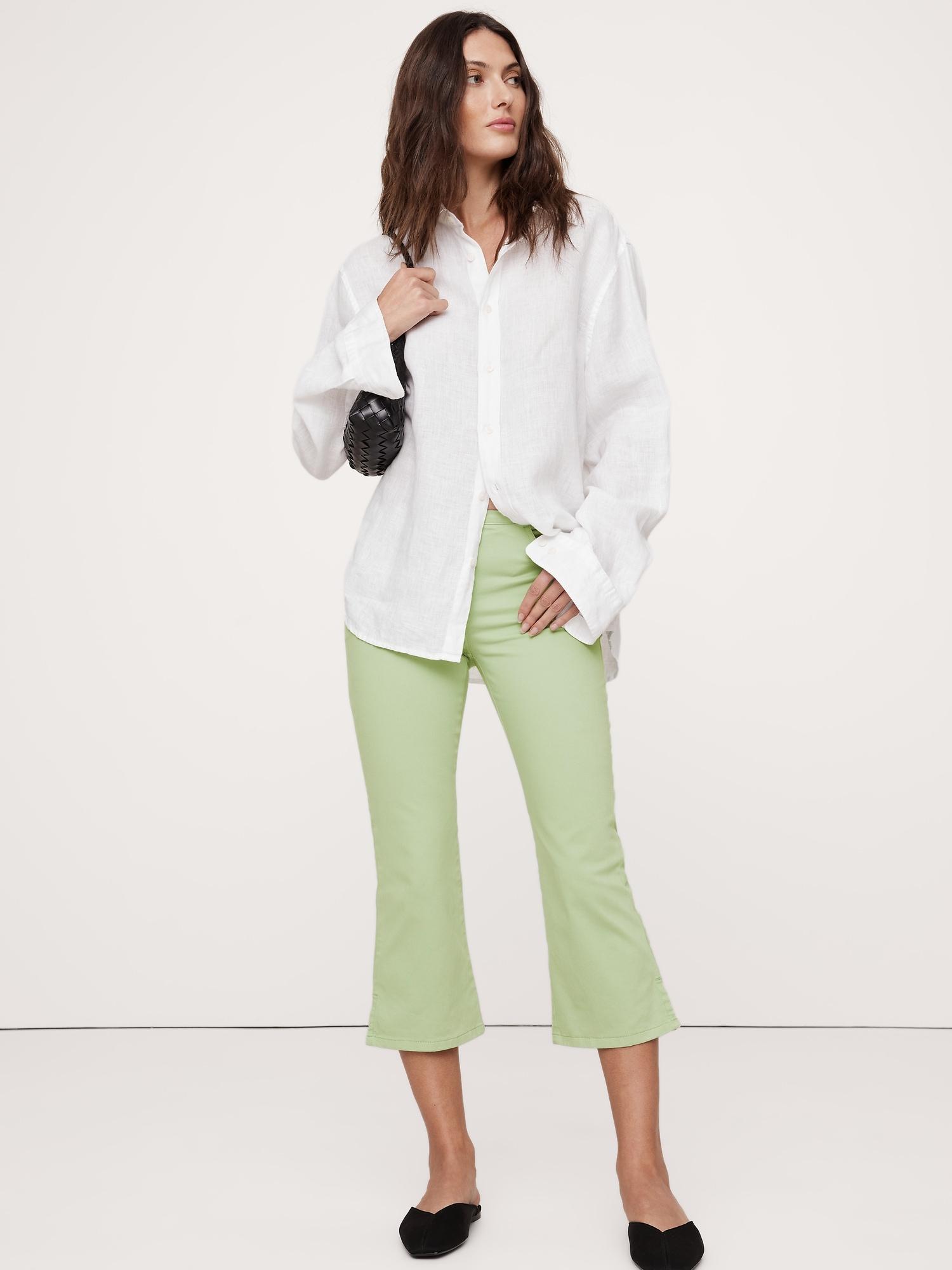 mid-rise cotton capri