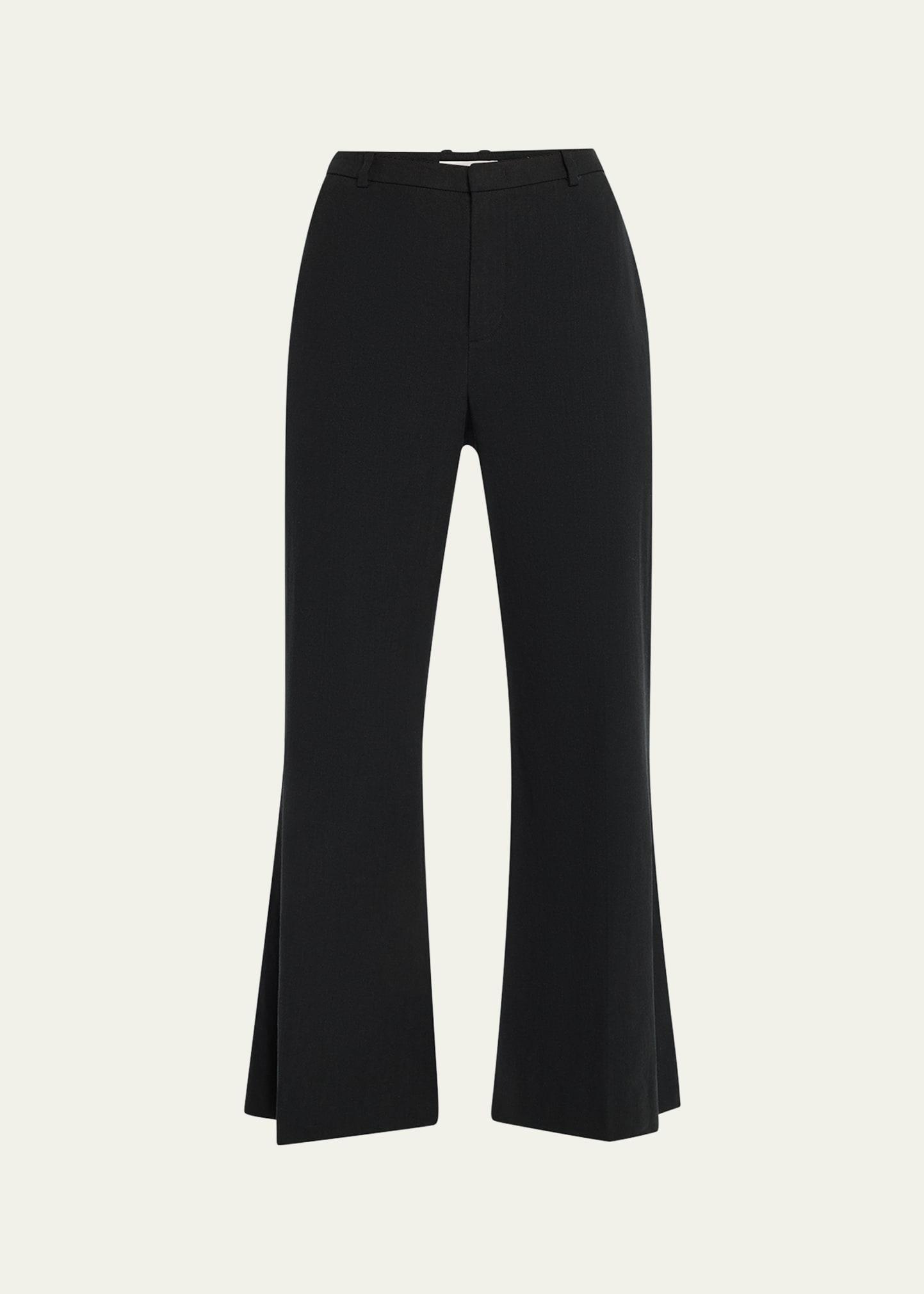 mid-rise cropped flare trousers