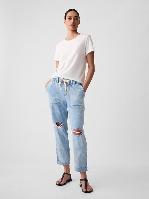 mid rise denim easy jeans