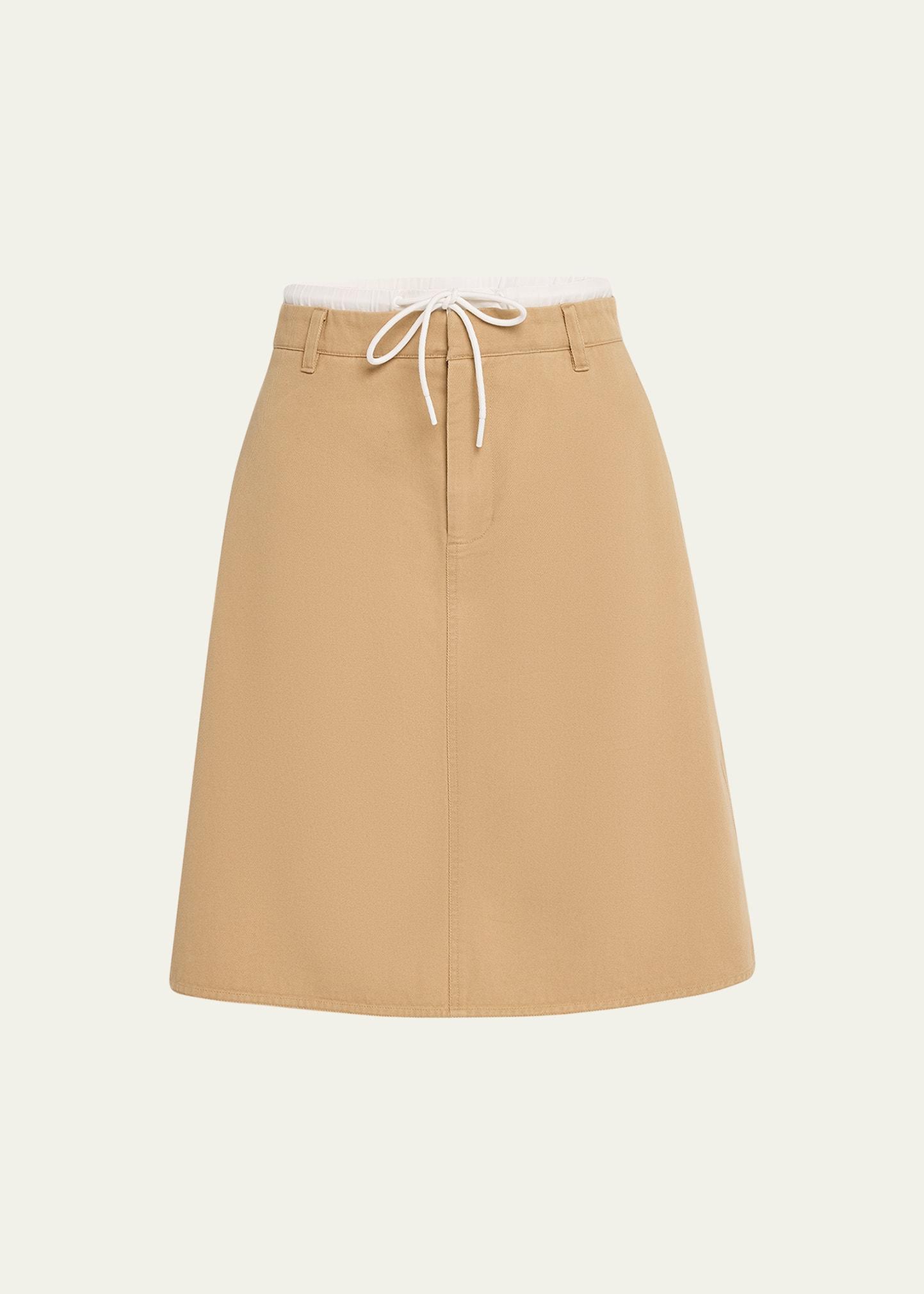 mid-rise double waistband skirt