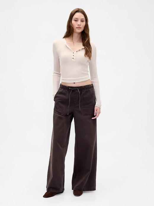 mid rise easy baggy pants