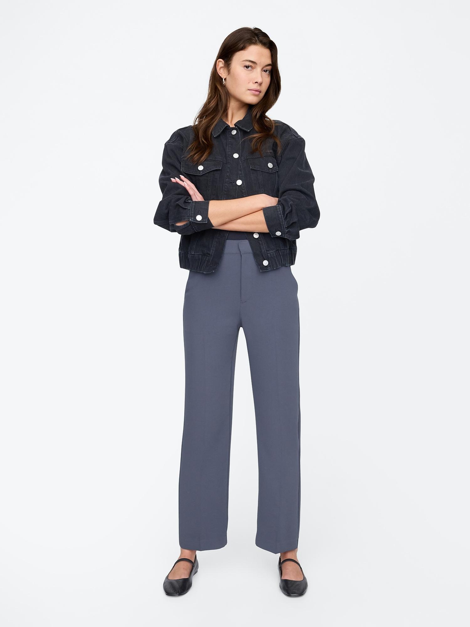mid rise easy straight-leg pants