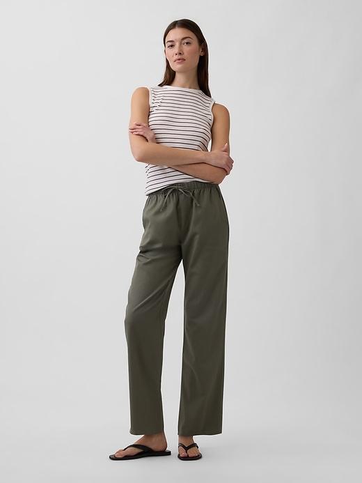 mid rise easy twill pants