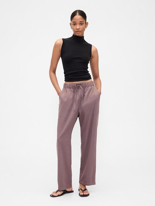 mid rise easy twill pants