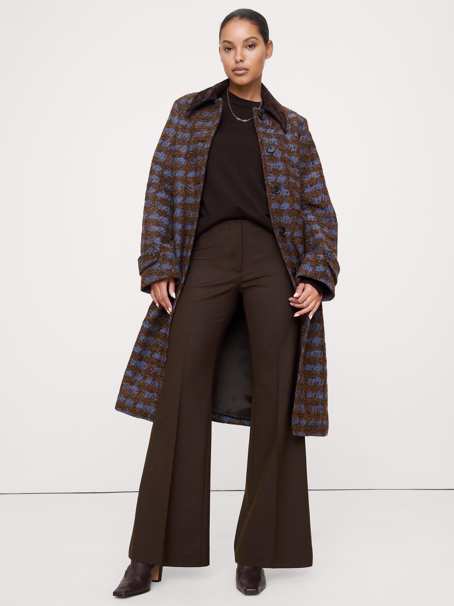 mid-rise flare italian twill pant