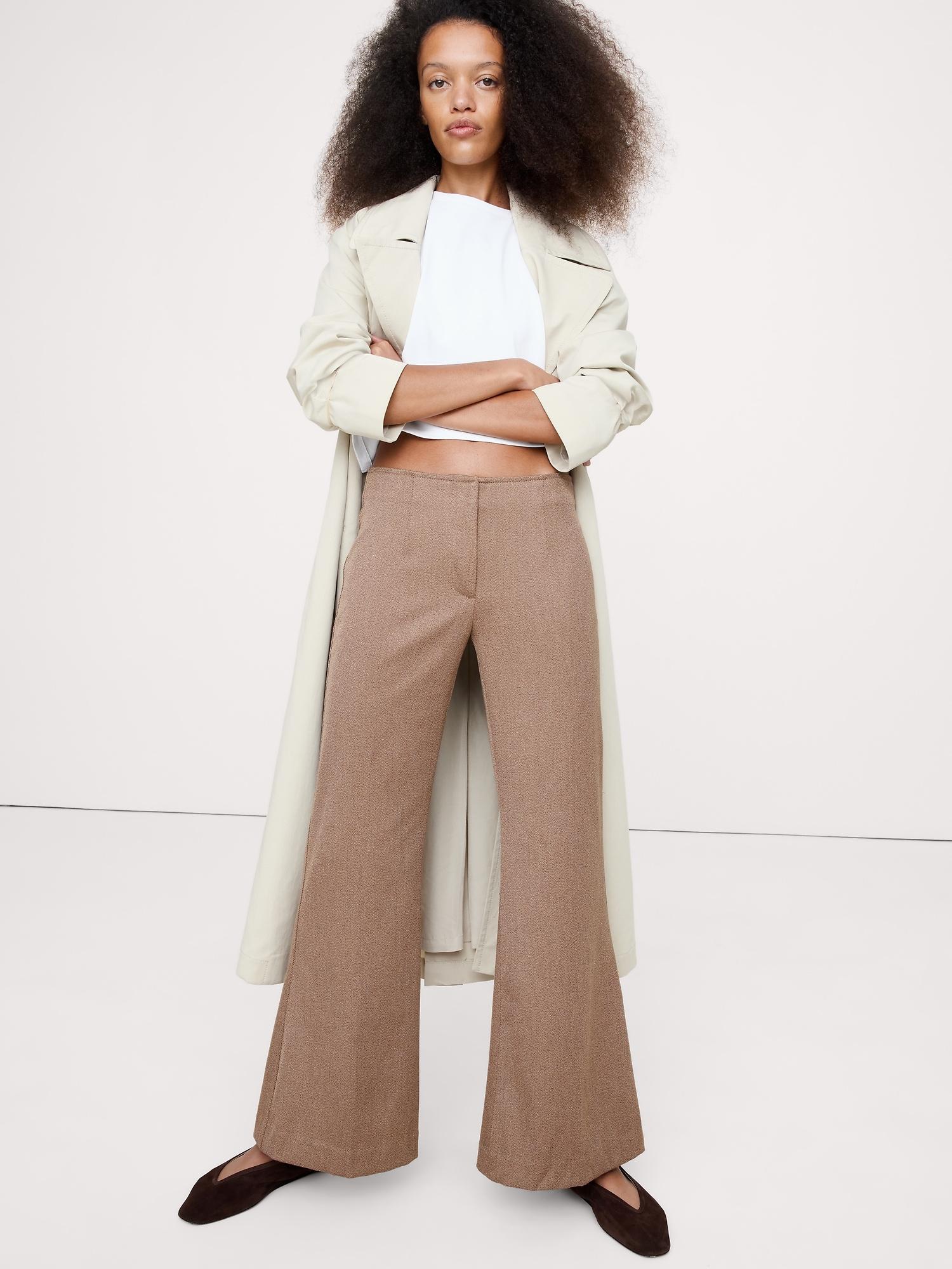 mid-rise flare italian twill pant
