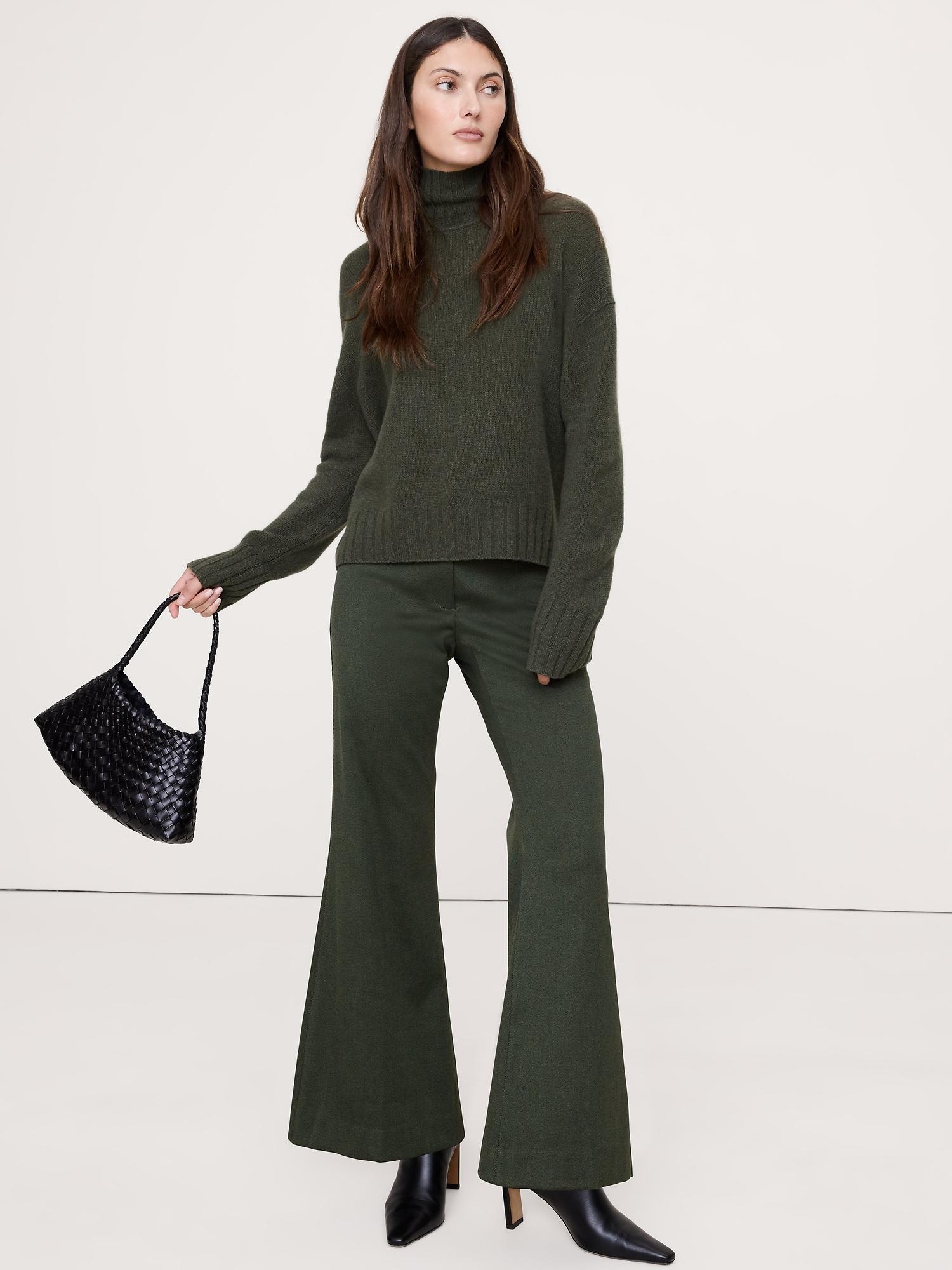 mid-rise flare italian twill pant