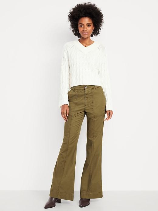 mid-rise flare pants