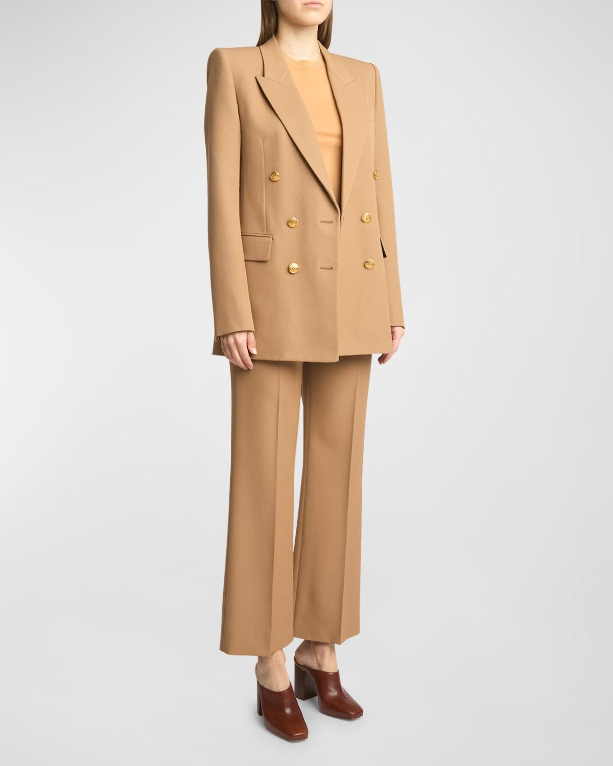 mid-rise impact wool straight-leg ankle trousers