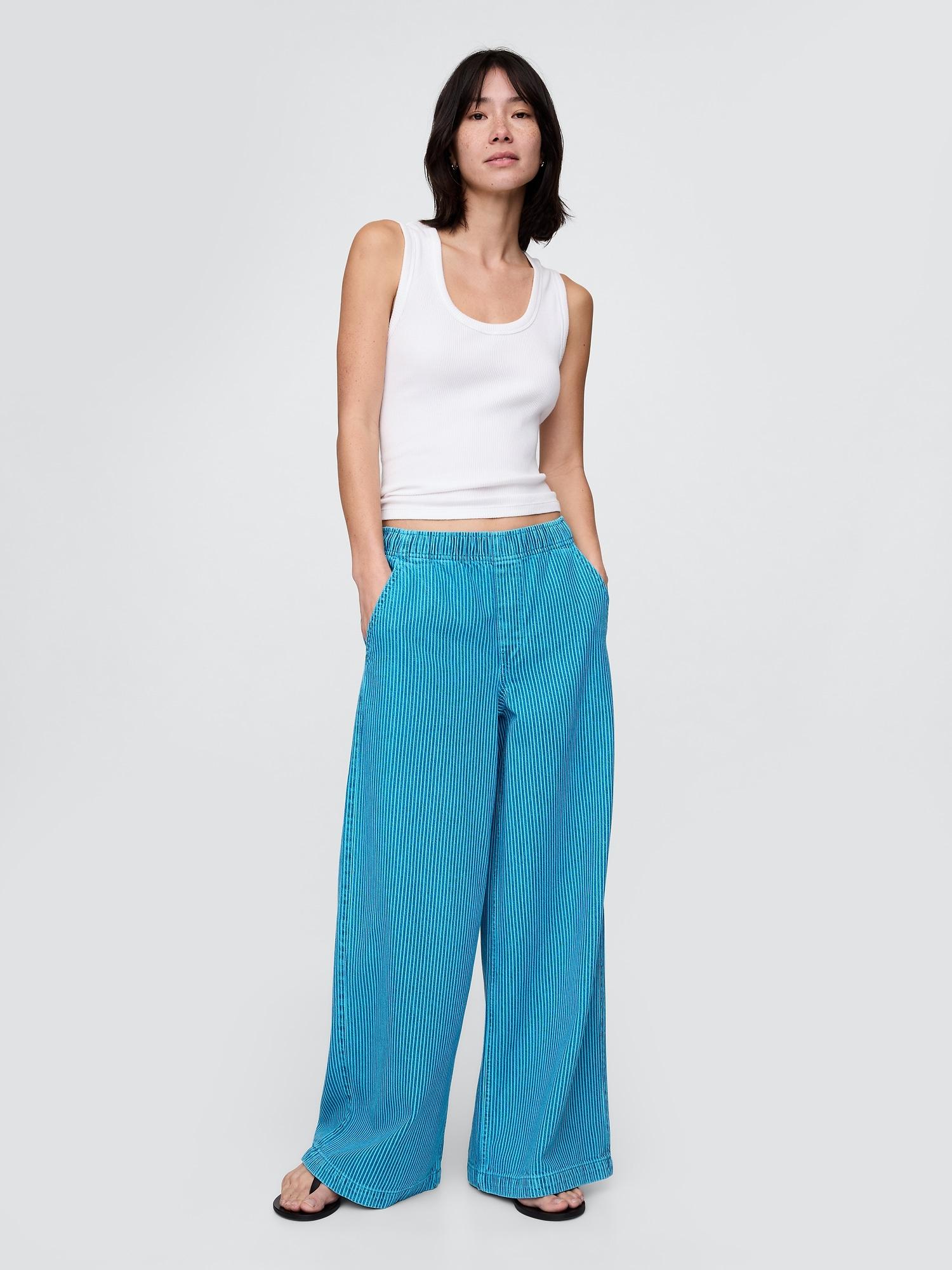mid rise knit easy baggy jeans