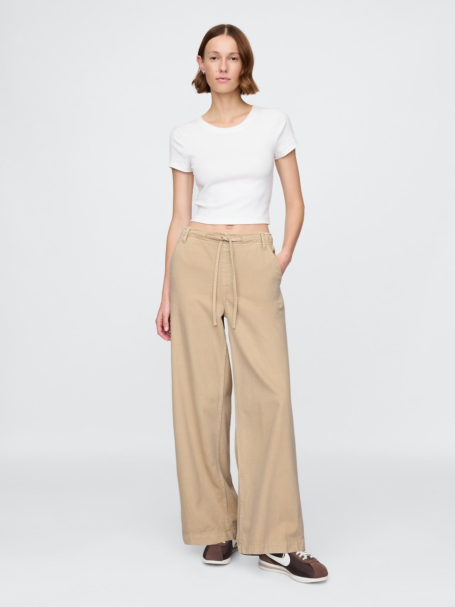 mid rise knit easy baggy jeans