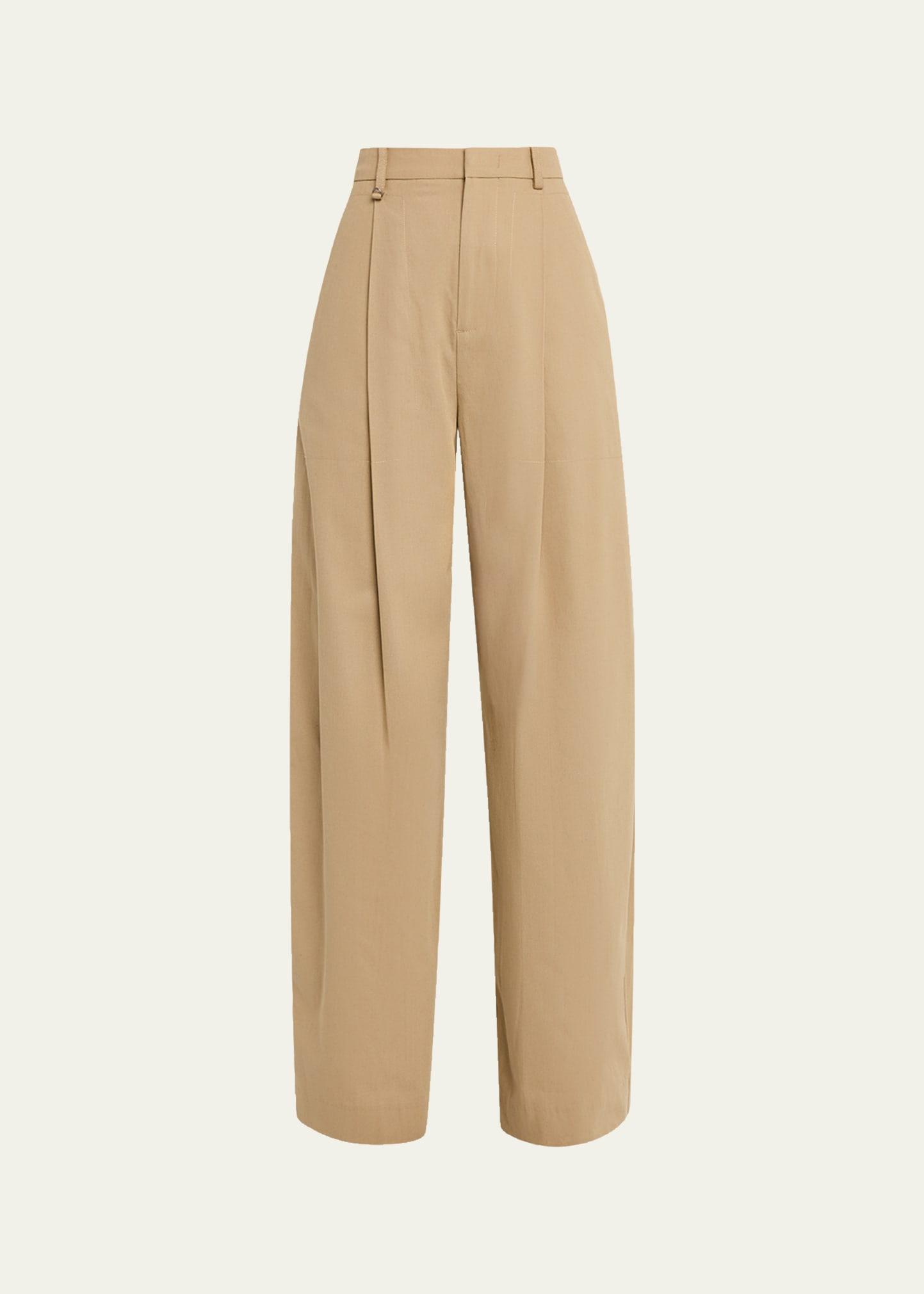 mid-rise pleated trousers