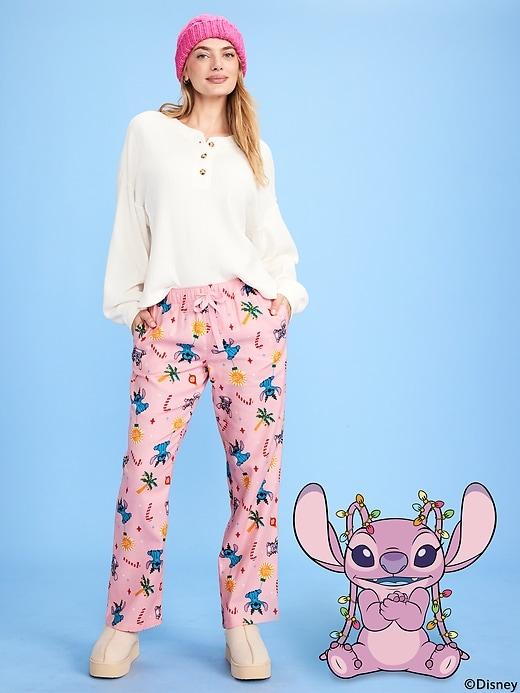 mid-rise printed flannel pajama pants for women