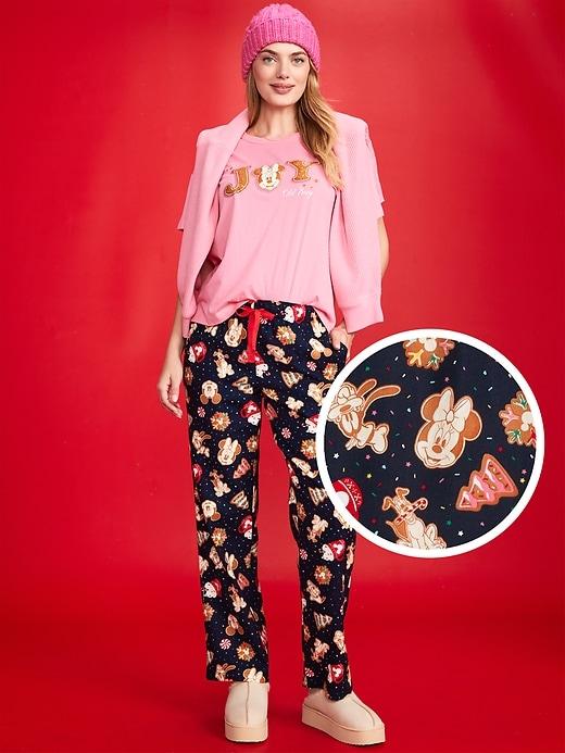 mid-rise printed flannel pajama pants for women