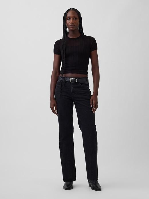 mid rise relaxed straight jeans