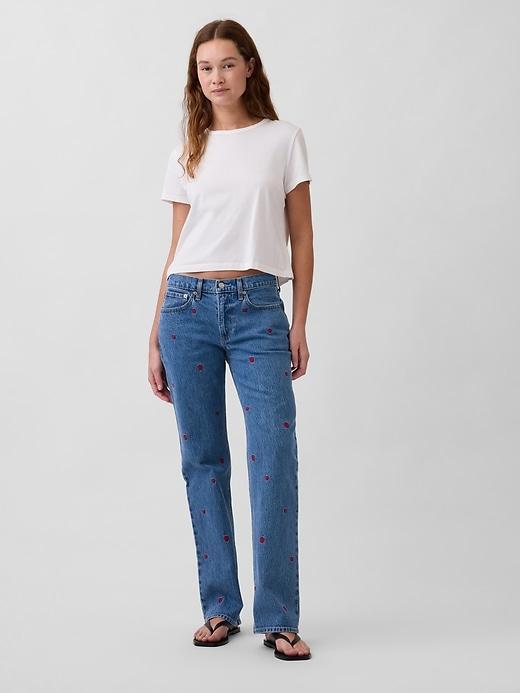 mid rise relaxed straight jeans