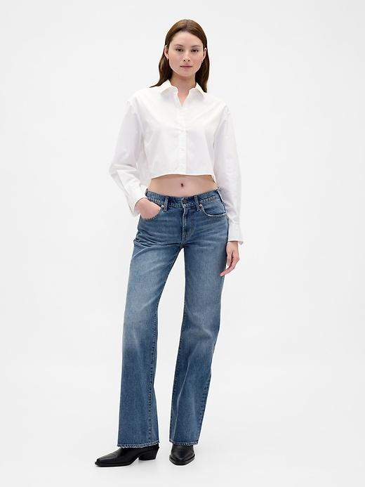 mid rise rigid relaxed flare jeans