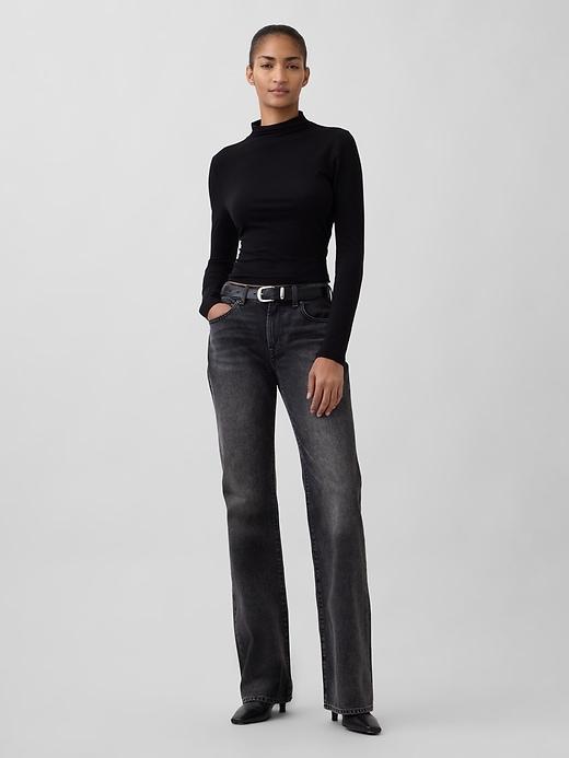 mid rise rigid relaxed flare jeans